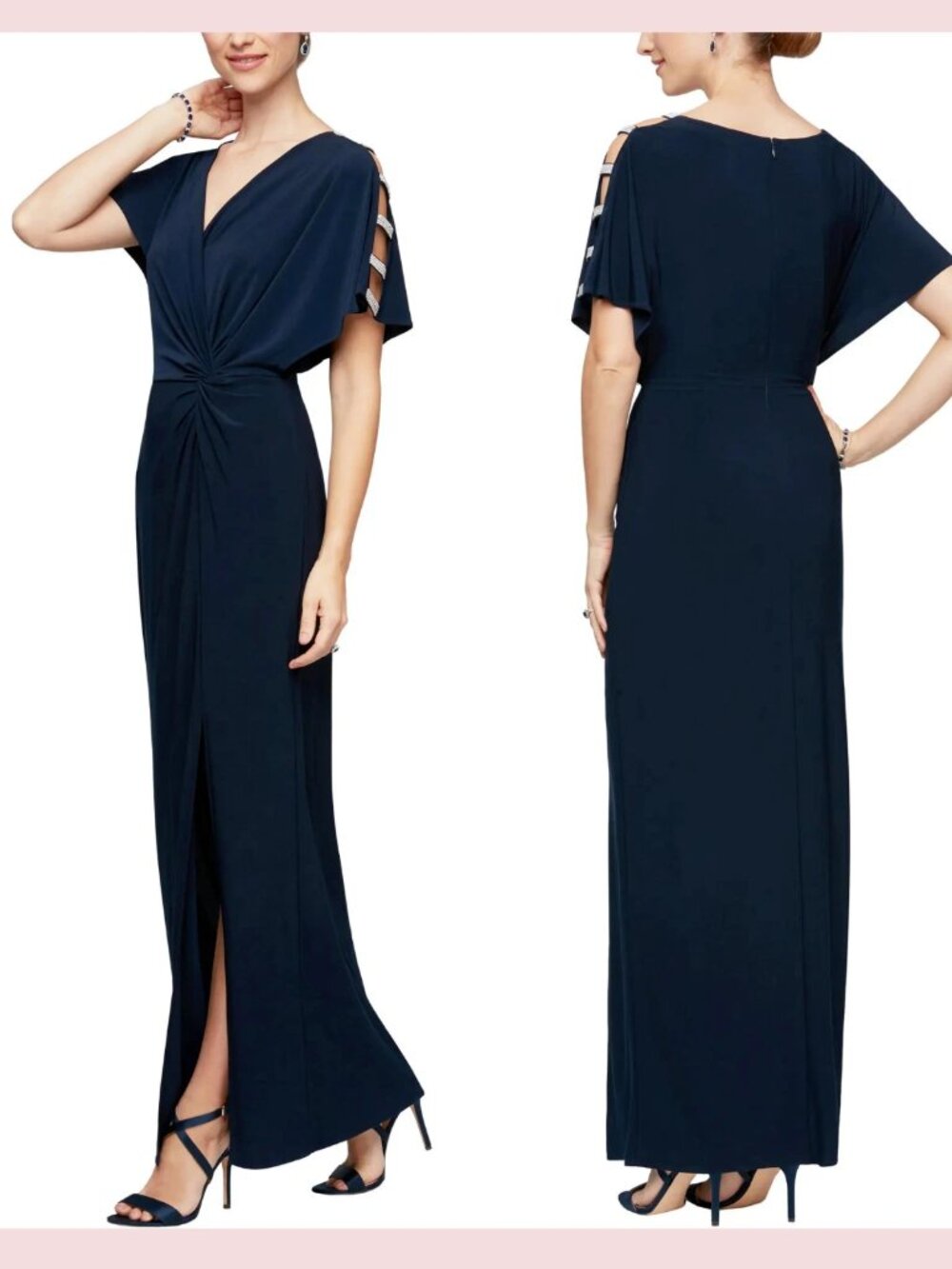 Alex Evenings Navy Formal Dress Size 10